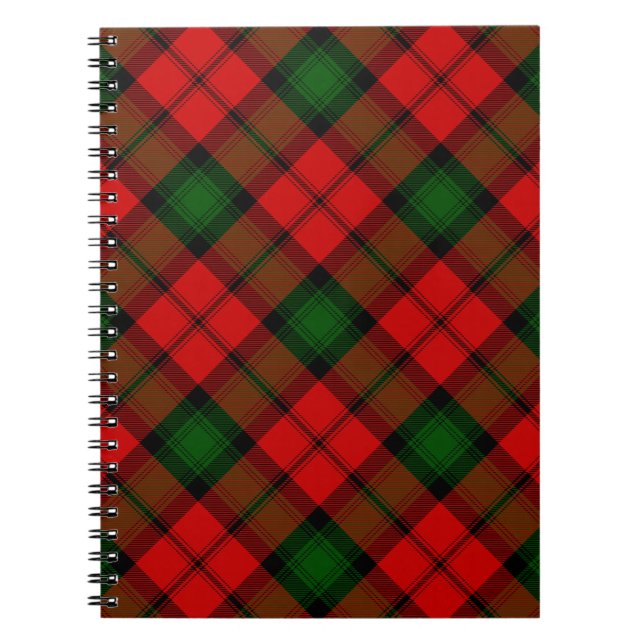 Caderno Espiral Kerr tartan green xadrez vermelha (Frente)