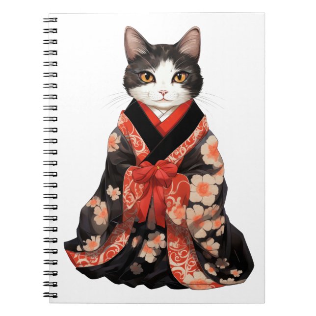 Caderno Espiral Kimono Cat (Frente)