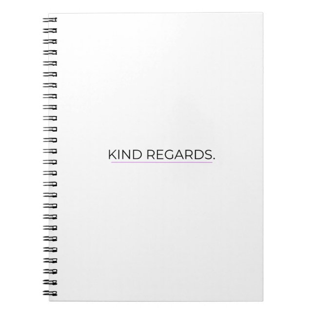 Caderno Espiral Kind Regards Minimalist Professional Notebook (Frente)