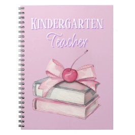 Caderno Espiral Kindergarten Teacher Pink Custom
