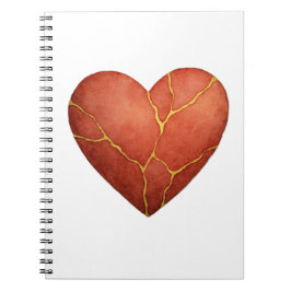 Caderno Espiral Kintsugi heart invitation