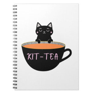 CADERNO ESPIRAL KIT-TEA BLACK CAT
