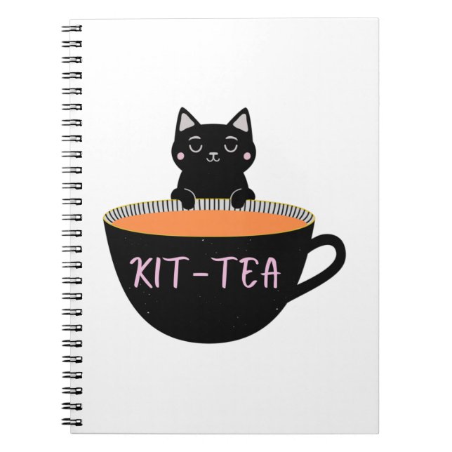 CADERNO ESPIRAL KIT-TEA BLACK CAT (Frente)