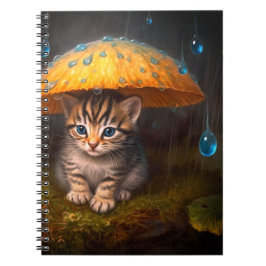 Caderno Espiral Kitten na Chuva