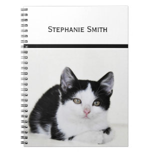 Caderno Espiral Kitten Preto e Branco