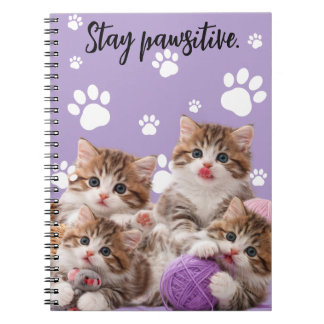 Caderno Espiral Kitten Stay Pawsitive Notebook