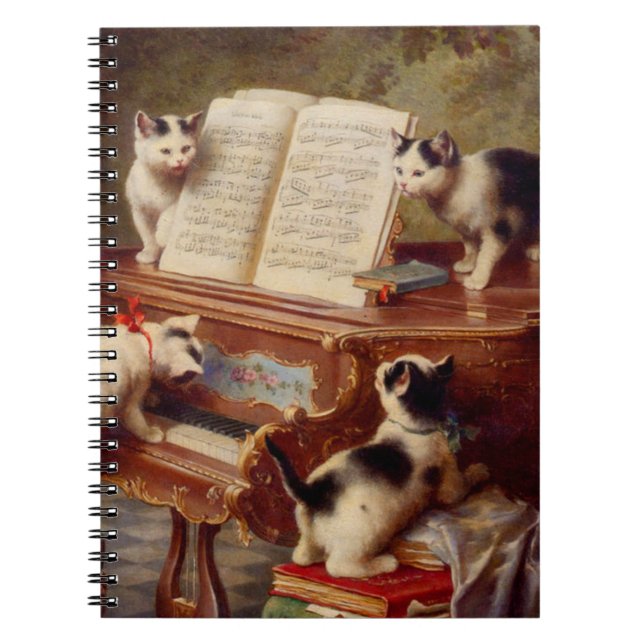 Caderno Espiral Kittens e Piano (Frente)
