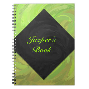Caderno Espiral Kiwi Bash - Monograma Verde e Preto