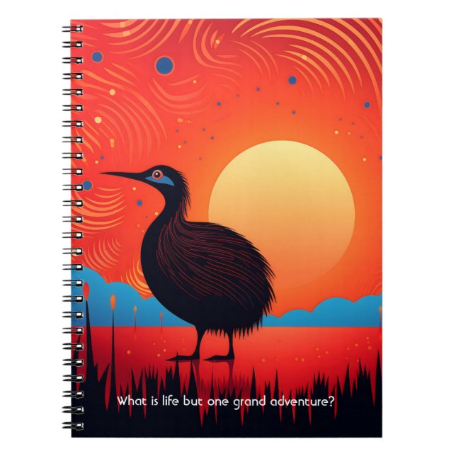 Caderno Espiral Kiwi Bird em Twilight (Frente)