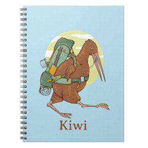 Caderno Espiral Kiwi caminhando