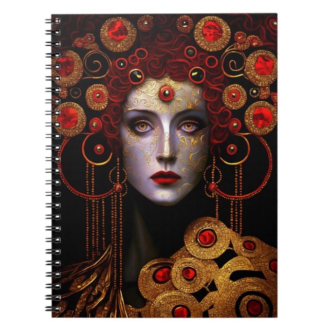 Caderno Espiral Klimt inspirou a deusa rainha (Frente)