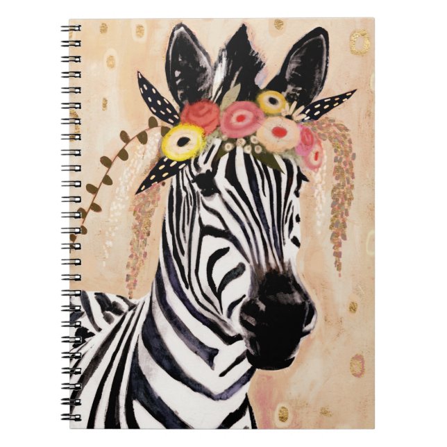 Caderno Espiral Klimt Zebra | Coroa De Flores (Frente)