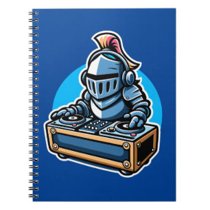 Caderno Espiral Knight Turntablist - Arte de Fusão DJ Medieval