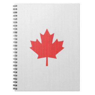 Caderno Espiral Knit Style Maple Leaf Knitting Motif