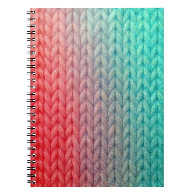 Caderno Espiral Knitted Stitch Background in Gradient Colors (Frente)