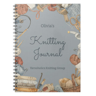 Caderno Espiral Knitting Journal For Knitting Lovers Personalized