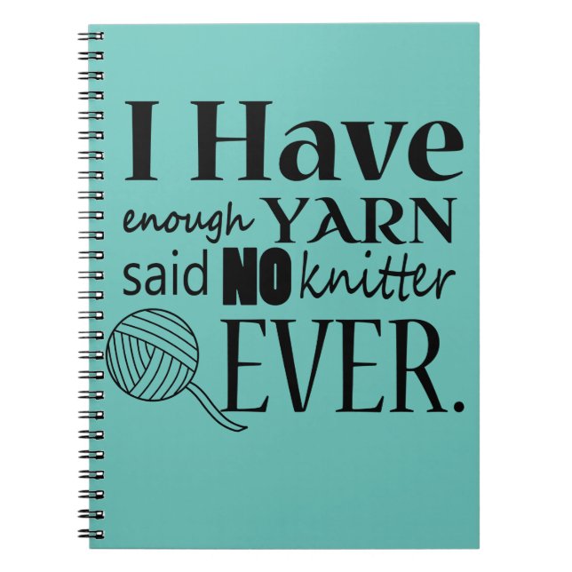 Caderno Espiral Knitting • Not Enough Yarn Crafts Notebook (Frente)