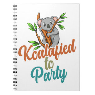 Caderno Espiral Koalafied to Party Qualified Pun Cute and Funny Ko
