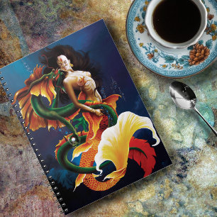 Caderno Espiral Koi Mermaid e Dragon