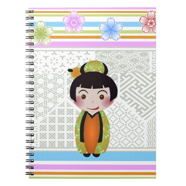 Caderno Espiral kokeshi noshi (Frente)