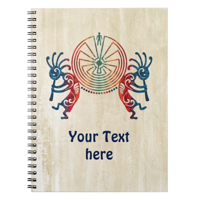 Caderno Espiral KOKOPELLI / HOMEM NO MAZE + suas ideias (Frente)