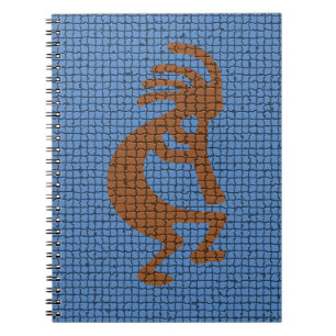 Caderno Espiral Kokopelli with Flute Musical Mosaic Southwest