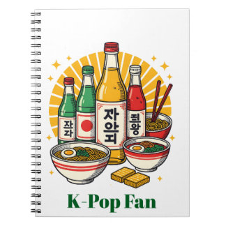 Caderno Espiral Korean Pop Culture Chest Print