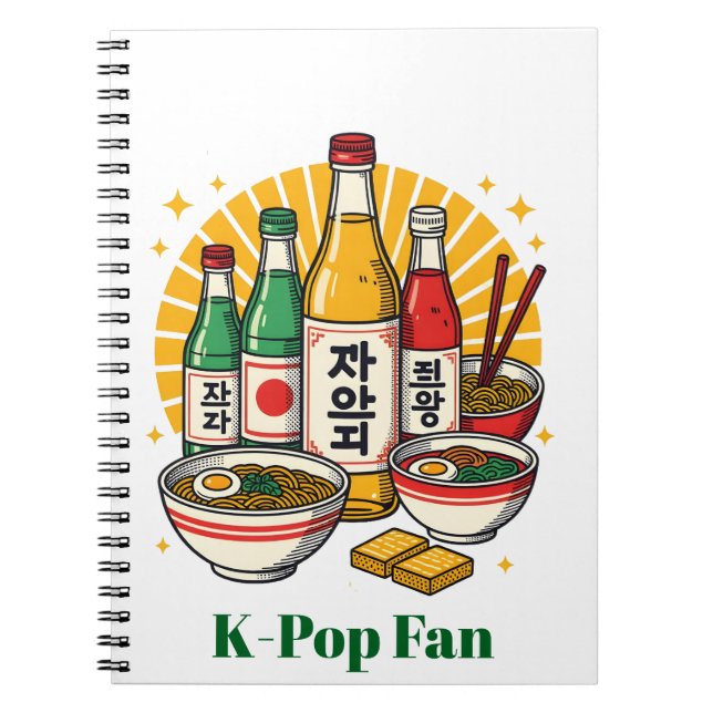 Caderno Espiral Korean Pop Culture Chest Print (Frente)