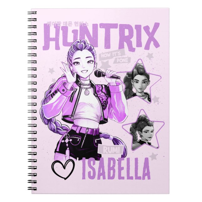 Caderno Espiral KPop Demon Hunters Notebook, Kids Huntrix (Frente)
