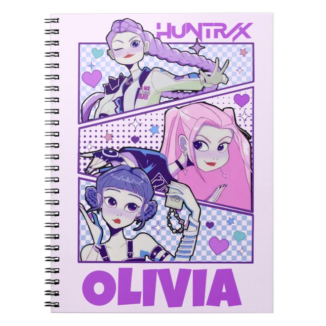Caderno Espiral KPop Demon Hunters Notebook, Kids Huntrix (Frente)