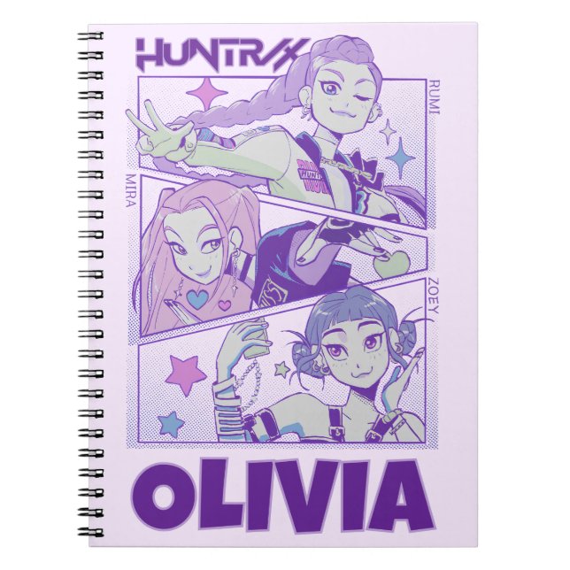 Caderno Espiral KPop Demon Hunters Notebook, Purple Huntrix (Frente)