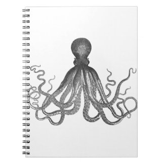 Caderno Espiral Kraken - polvo gigante preto/Cthulu