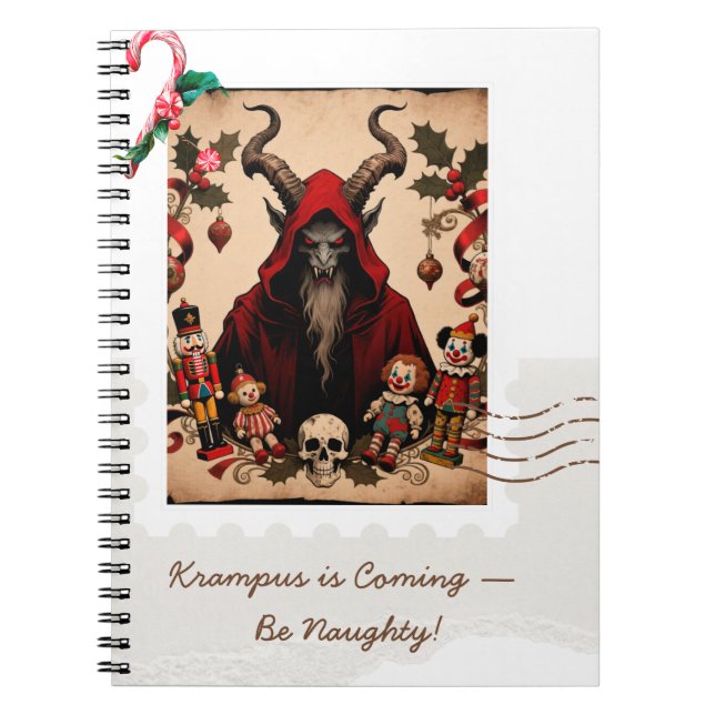 Caderno Espiral Krampus Is Coming – Be Naughty! | Dark Humor Chris (Frente)