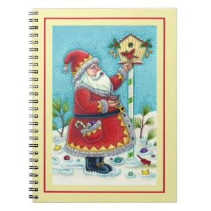 CADERNO ESPIRAL KRIS KRINGLE ALIMENTAR AVES, NATAL BIRDHOUSE