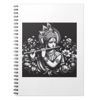 Caderno Espiral Krishna Preto e Branco
