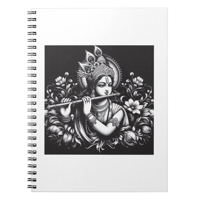 Caderno Espiral Krishna Preto e Branco (Frente)