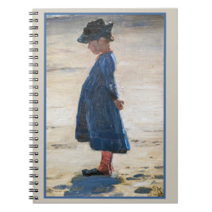 Caderno Espiral Kroyer - Menina em pé na Praia de Skagen