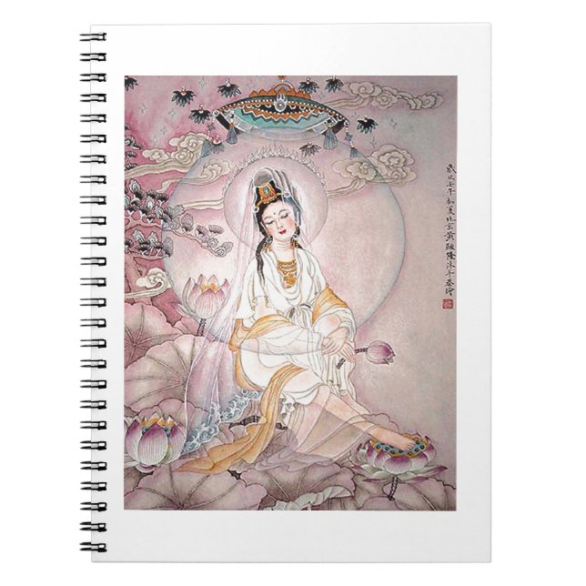 Caderno Espiral Kuan Yin; Deusa budista da piedade (Frente)