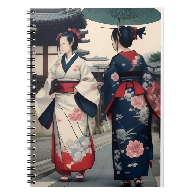 Caderno Espiral Kyoto Kimono Spring Walk Notebook (Frente)