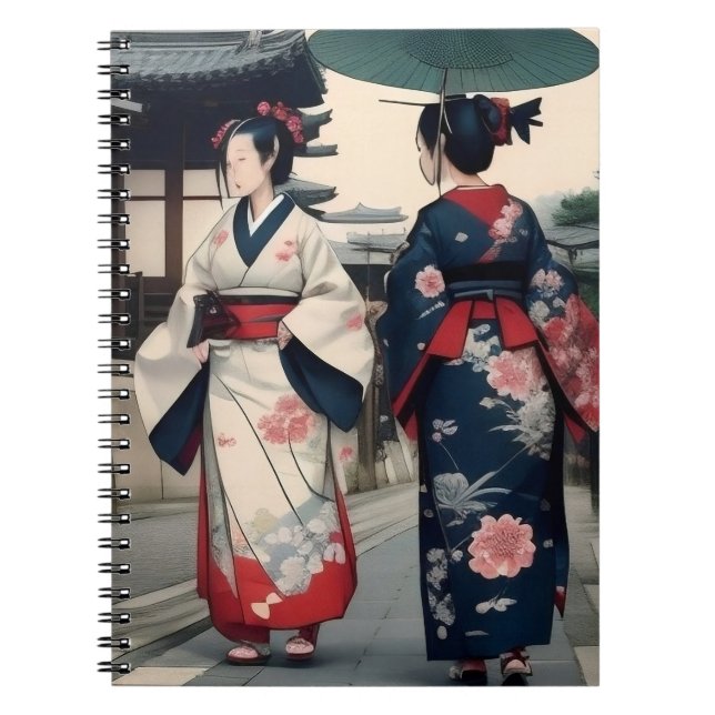 Caderno Espiral Kyoto Kimono Spring Walk Notebook (Frente)