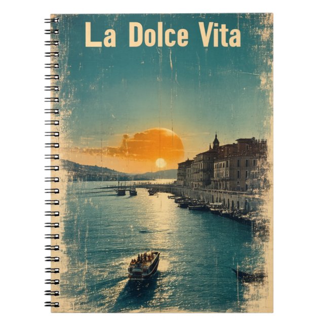 Caderno Espiral . La Dolce Vita - Inspired by 1960s Posters (Frente)