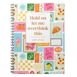 Caderno Espiral La Dolce Vita Italian French Personalized Colorful