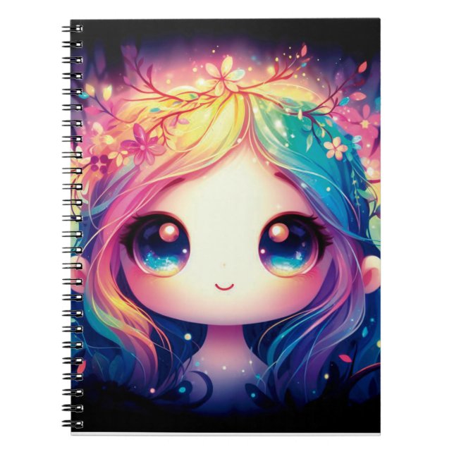 Caderno Espiral La niña del arcoíris (Frente)