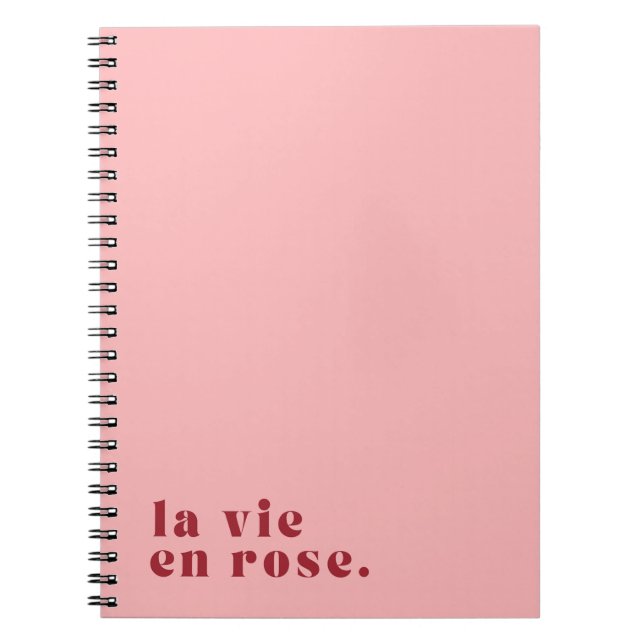 Caderno Espiral La vie en rosa French Cote (Frente)