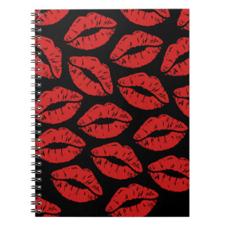 Caderno Espiral Lábio Vermelho Cachorro Beija Lábios