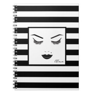 Caderno Espiral Lábios Pretos Maquiagem Face Csobrancelhas Lábio