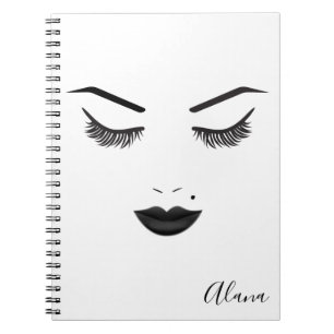 Caderno Espiral Lábios Pretos Maquiagem Face Csobrancelhas Lábios