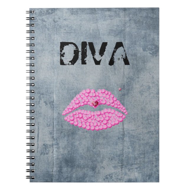 Caderno Espiral Lábios Sassy da diva (Frente)