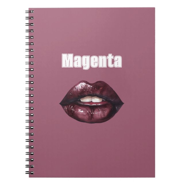 Caderno Espiral Lábios Vermelhos Magenta Borgonha (Frente)