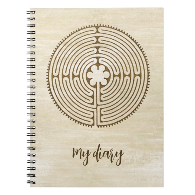 Caderno Espiral Labirinto de Chartres - Símbolo Espiritual Antigo  (Frente)